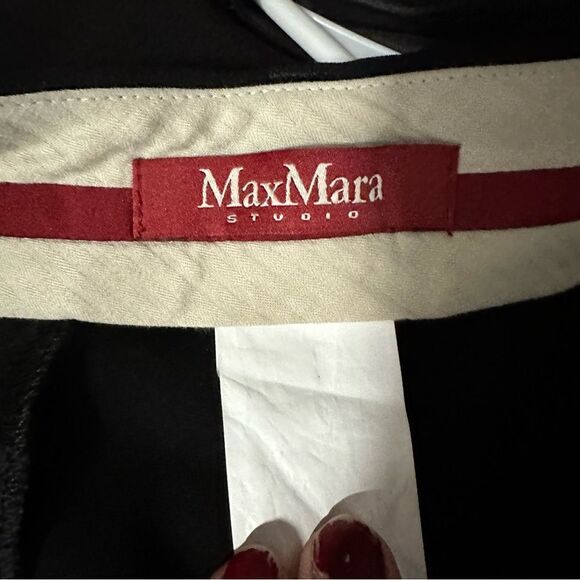 Max Mara Studio Size 10 Black Crepe Tapered Leg Casual Pants - Picture 11 of 12